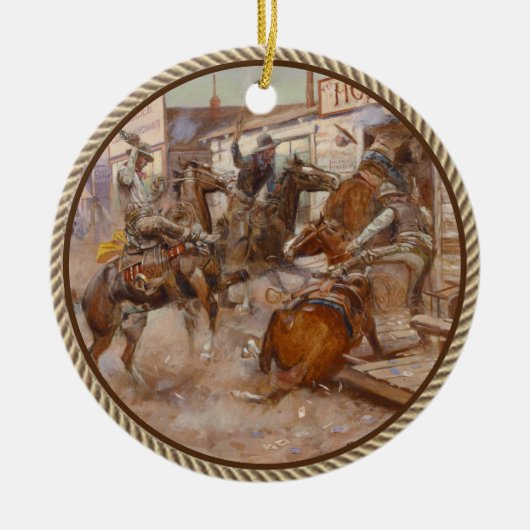 Vintager Western ohne Knochen Keramik Ornament (Vorne)