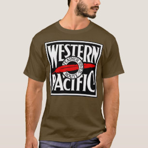Vintager Western Pazifische Eisenbahn Feather Rive T-Shirt