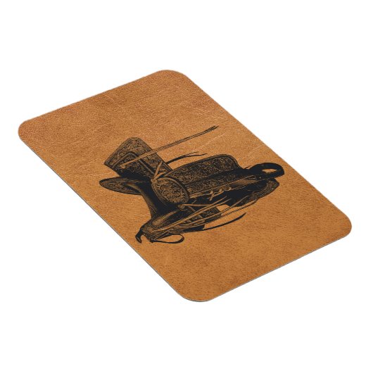 Vintager Western Pferdesattel flexibel Magnet (Rechte Seite)
