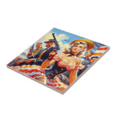 Vintager Western Pulp Girl Fliese (Seite)