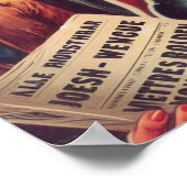 Vintager Western Pulp Girl Poster (Ecke)