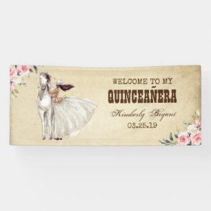 Vintager Western Quinceanera 15. Geburtstag Banner
