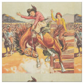 Vintager Western-Rodeo-Cowboy auf sträubendem Stoff (Nahaufnahme)