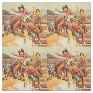 Vintager Western-Rodeo-Cowboy auf sträubendem Stoff