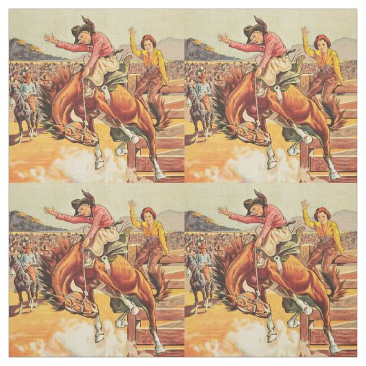 Vintager Western-Rodeo-Cowboy auf sträubendem Stoff (Muster)