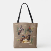 Vintager Western Rodeo Events Cowboys Cowgirls Tot Tasche (Rückseite)