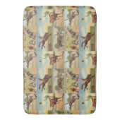 Vintager Western Rodeo Events Cowboys Pferdebullen Badematte (Vorderseite Vertikal)