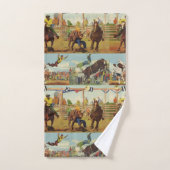 Vintager Western Rodeo Events Cowboys Pferdebullen Badhandtuch Set (Handtuch)