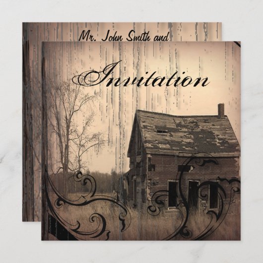 Vintager Western Rustikale Hochzeitsreise Einladung (Vorne/Hinten)