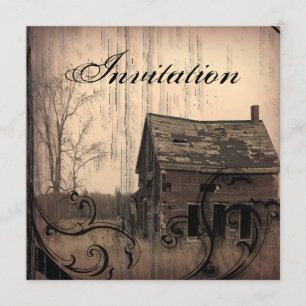 Vintager Western Rustikale Hochzeitsreise Einladung