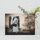 Vintager Western Rustikale Hochzeitsreise Einladung (Stehend Vorderseite)