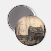 Vintager Western Rustikaler Bauernhof Hochzeit Magnet (Vorderseite/Rückseite)