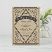 Vintager Western Rustikaler QR-Code Hochzeit Einladung (Stehend Vorderseite)