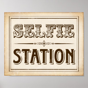 Vintager Western SELFIN STATION signieren Poster