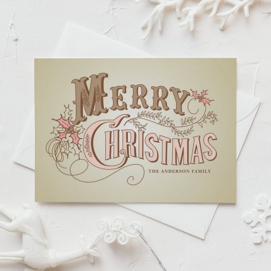 Vintager Western Typografie Frohe Weihnachten