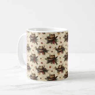 Vintager Western Weihnachts Cowboy Hat Kaffeemasch Kaffeetasse