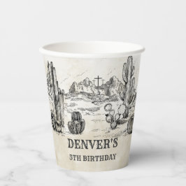 Vintager Western Wild West Cowboy Geburtstagsparty Pappbecher