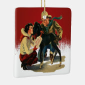 Vintager Western zu Weihnachten Keramikornament (Rechts)
