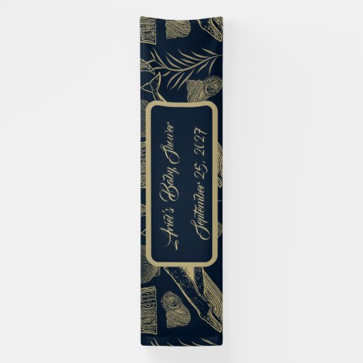 Vintager Whale Blue Banner (Vertikal)