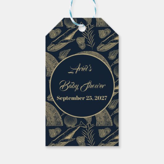 Vintager Whale Blue Geschenkanhänger (Vorderseite)