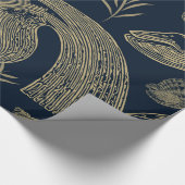 Vintager Whale Blue Geschenkpapier (Ecke)