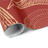 Vintager Whale Rot Geschenkpapier (Rolleneckpunkt)