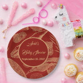 Vintager Whale Rot Pappteller (Party)