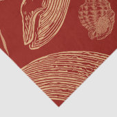 Vintager Whale Rot Seidenpapier (Detail)