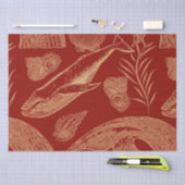 Vintager Whale Rot Seidenpapier (Handwerk)