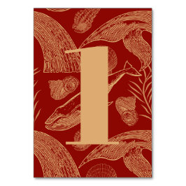 Vintager Whale Rot Tischnummer