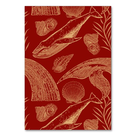 Vintager Whale Rot Tischnummer (Rückseite)