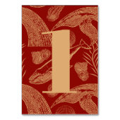 Vintager Whale Rot Tischnummer (Vorderseite)