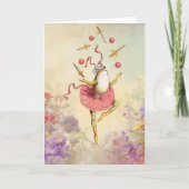 Vintager Whimsical Balancing Frosch Belated Geburt Karte (Vorderseite)