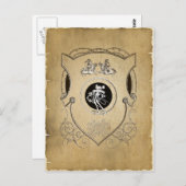 Vintager Whimsy-Ritter Postkarte (Vorne/Hinten)