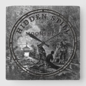 Vintager Whiskey Quadratische Wanduhr (Vorderseite)