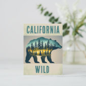 Vintager Wild-California-Bärenreise Postkarte (Stehend Vorderseite)
