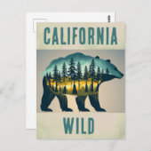 Vintager Wild-California-Bärenreise Postkarte (Vorne/Hinten)