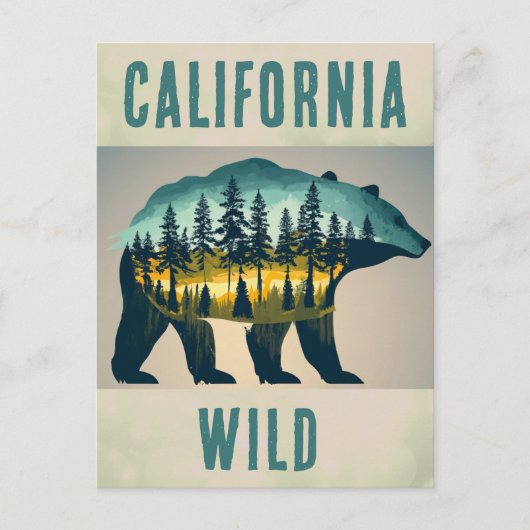 Vintager Wild-California-Bärenreise Postkarte (Vorderseite)