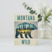 Vintager Wild-Montana-Bären Postkarte (Stehend Vorderseite)