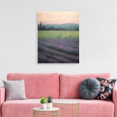 Vintager Wilder Lavendel: Ölmalerei auf Leinwand (Insitu (Wohnzimmer))