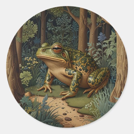 Vintager Wildfroswald Runder Aufkleber (Vorderseite)