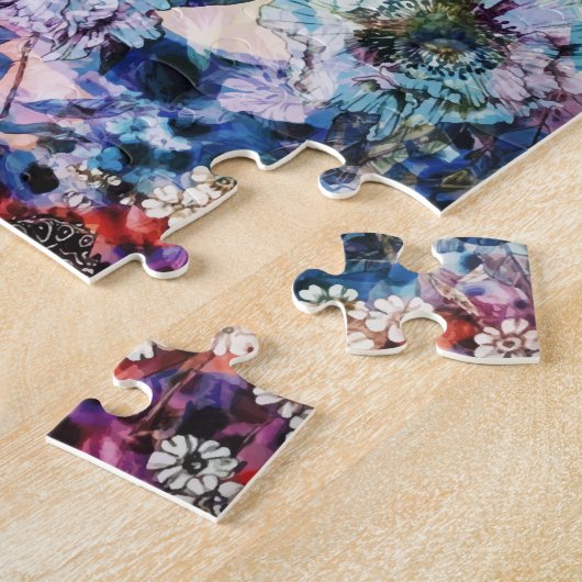 Vintager Wildfrühling Botanisches Blumenblut Puzzle (Seite)