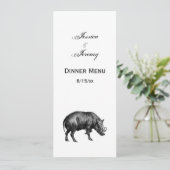 Vintager Wildschwein Zeichnend BW Einladung (Stehend Vorderseite)