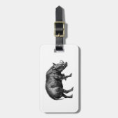 Vintager Wildschwein Zeichnend BW Gepäckanhänger (Vorderseite vertikal)