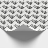 Vintager Wildschweinkopf Zeichne BW Geschenkpapier (Ecke)