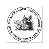 Vintager Wildschweinkopf Zeichne BW Permastempel (Design)