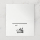 Vintager Wildschweinkopf Zeichne BW Platzkarte (Außenseite Aufgefaltet)