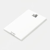 Vintager Wildschweinkopf Zeichne BW Post-it Klebezettel (angewinkelt)