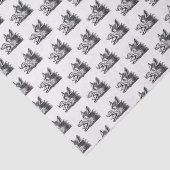 Vintager Wildschweinkopf Zeichne BW Seidenpapier (Ausschnitt)