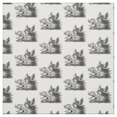 Vintager Wildschweinkopf Zeichne BW Stoff (Muster)